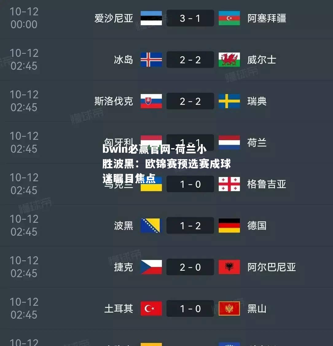 荷兰小胜波黑：欧锦赛预选赛成球迷瞩目焦点